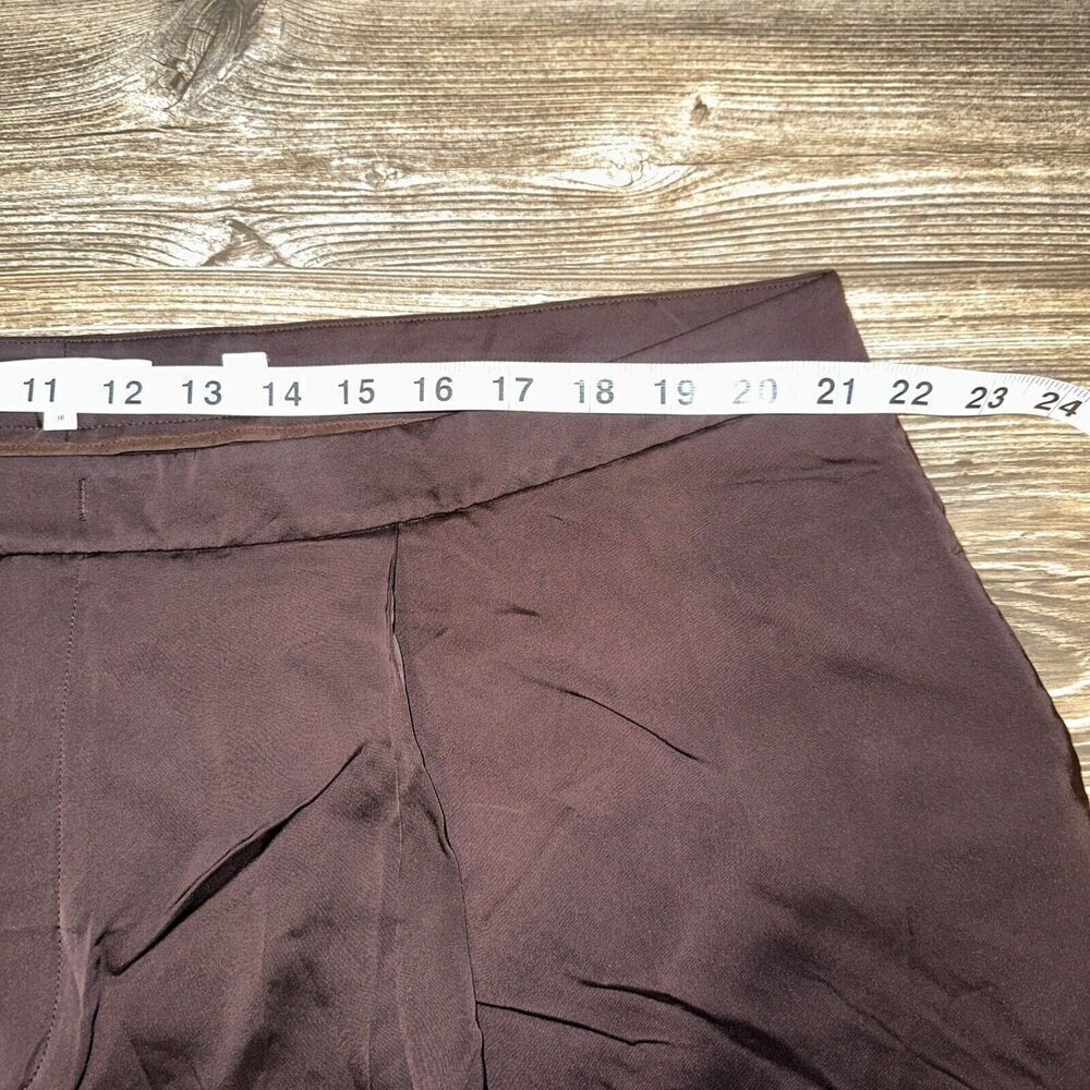 Vince Brown Satin Pleat Front Wide Leg Trousers. Size 18. NWOT. P - Picture 8 of 11